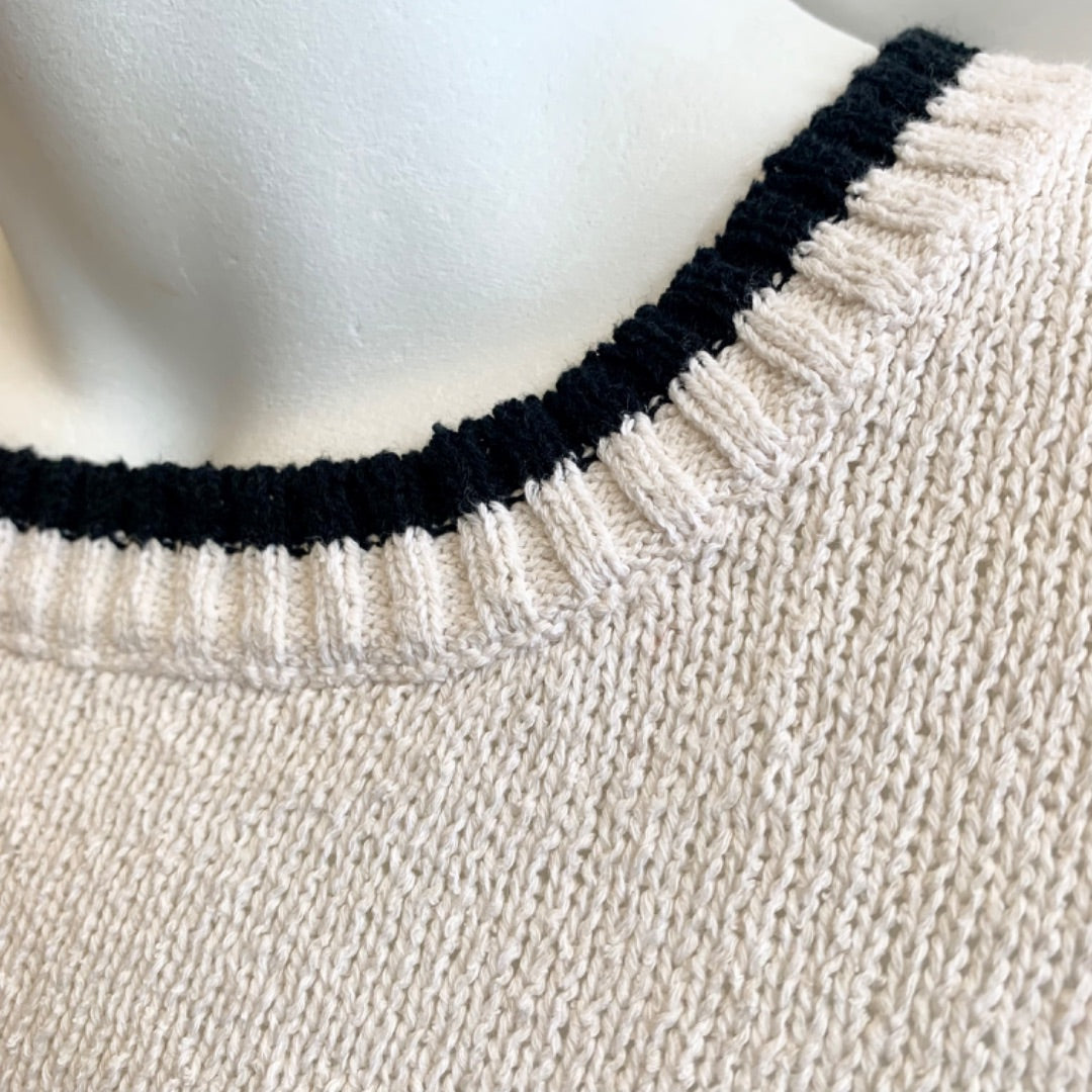 Ichi, Sweaters, Large Cream Black