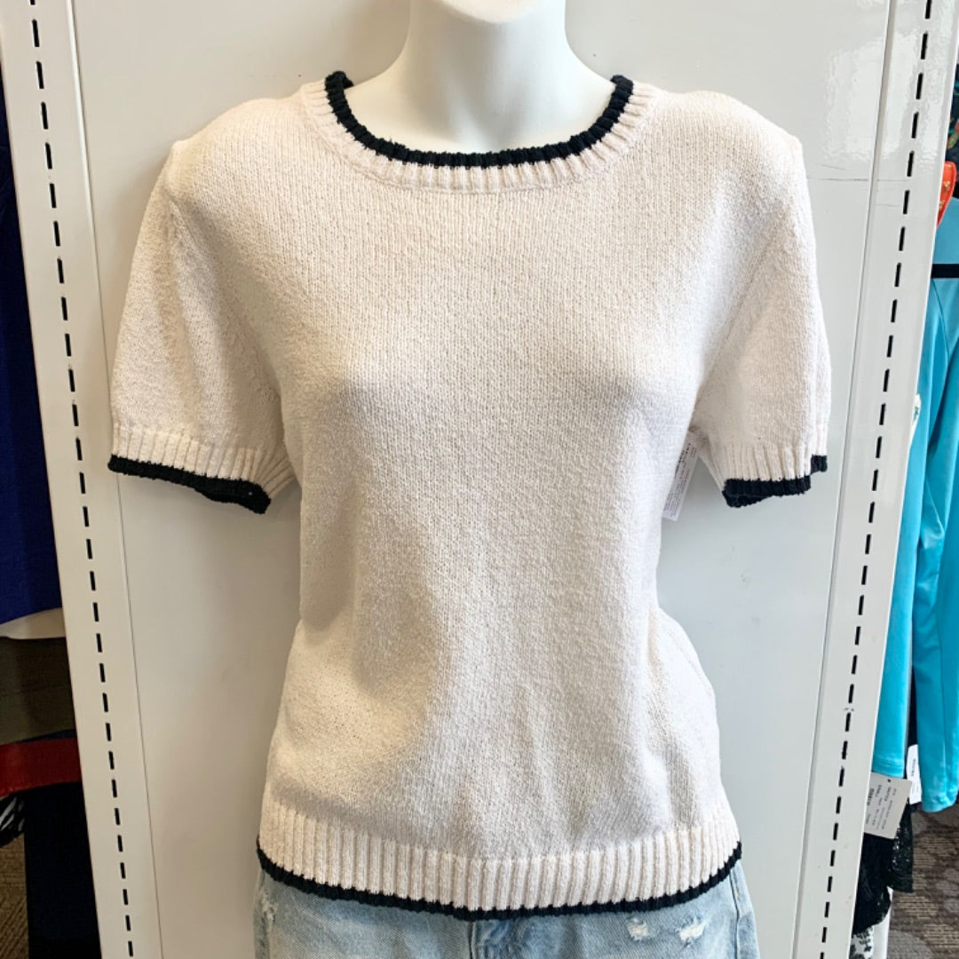 Ichi, Sweaters, Large Cream Black