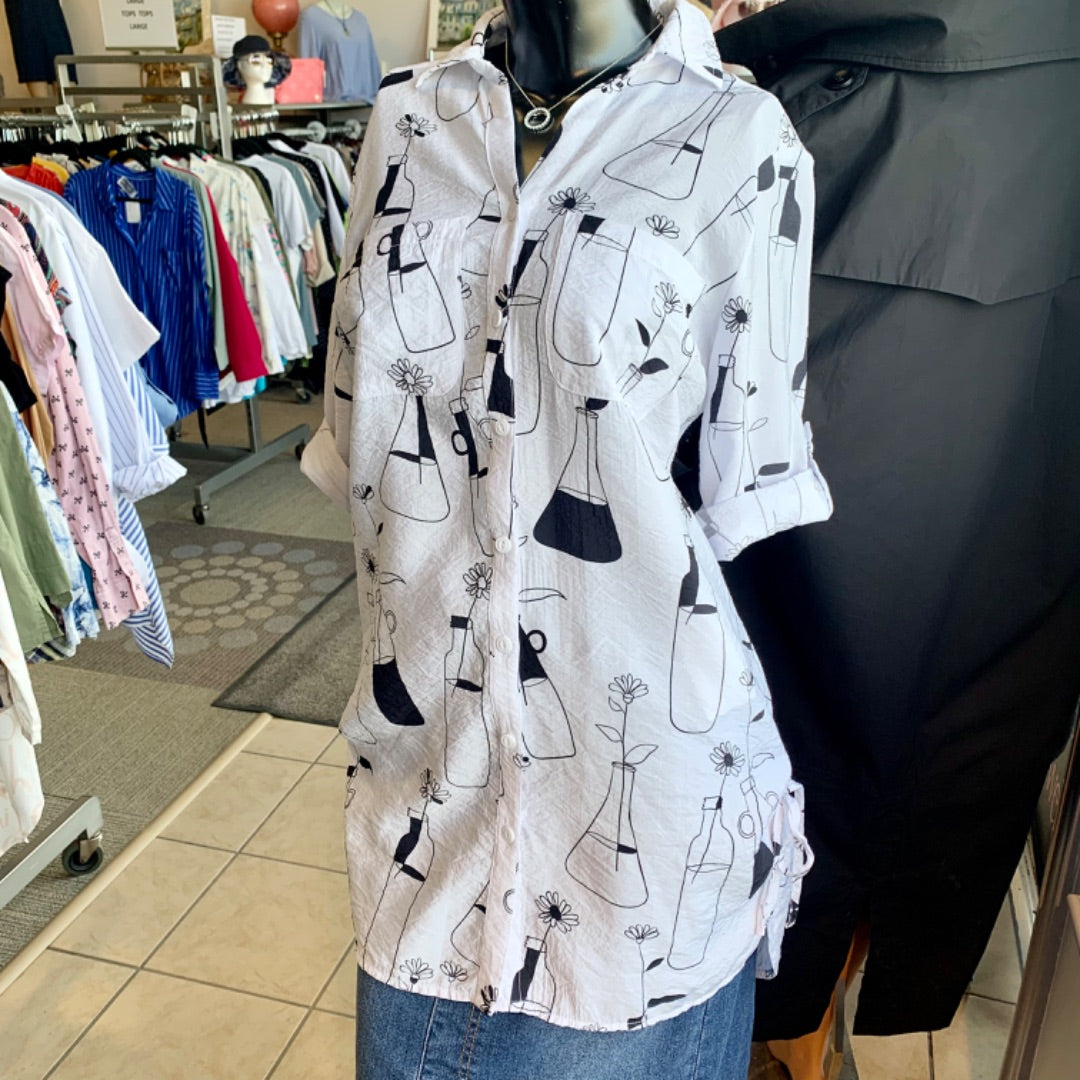 Alison Sheri, Tops, S / M White Black