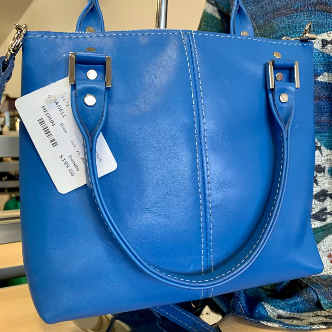 Janell Camille Handbag + strap, Medium Blue