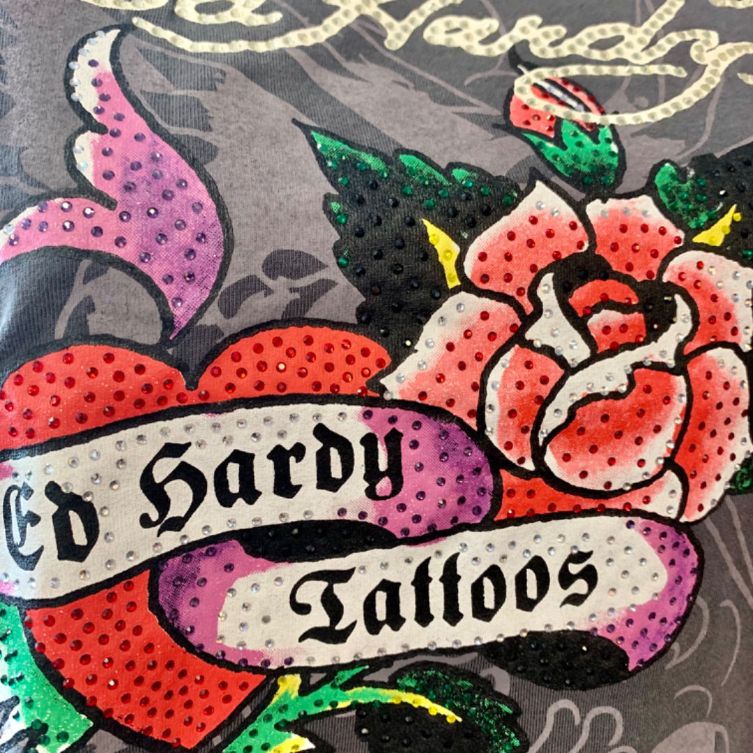 Ed Hardy, Tops, Small Grey Graphic