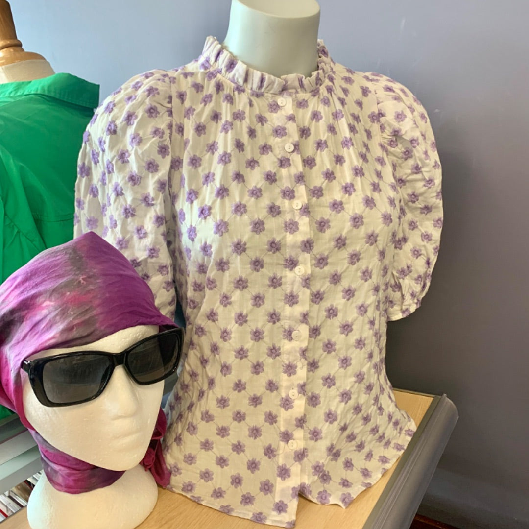 Nous Sommes Labels, Blouses, XSmall White Purple