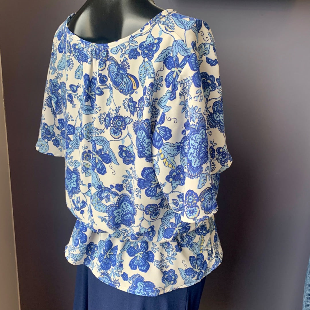 Sienna Sky, Tops, Small White Blue