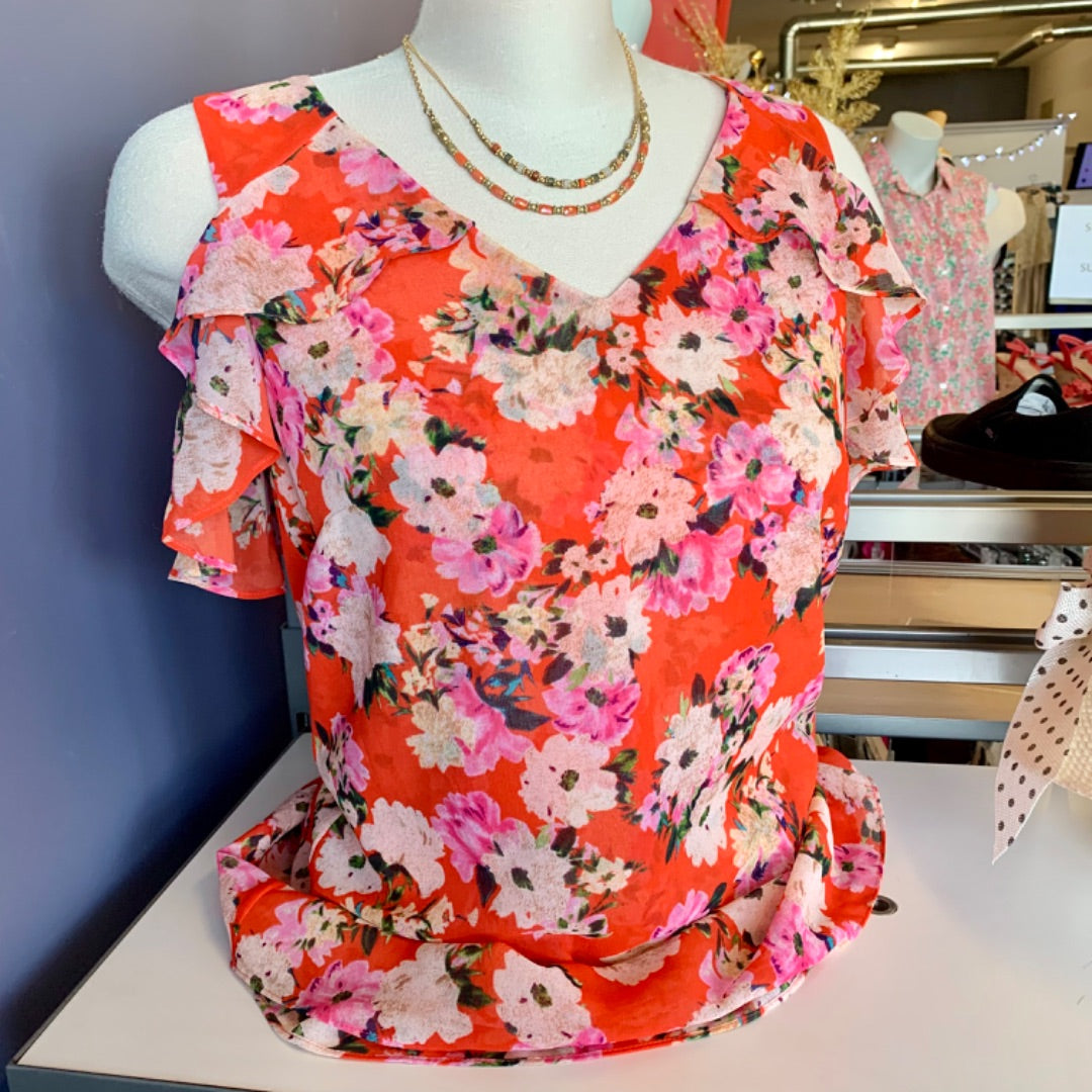 Cabi, Top Sleeveless, S / Medium Red Pink