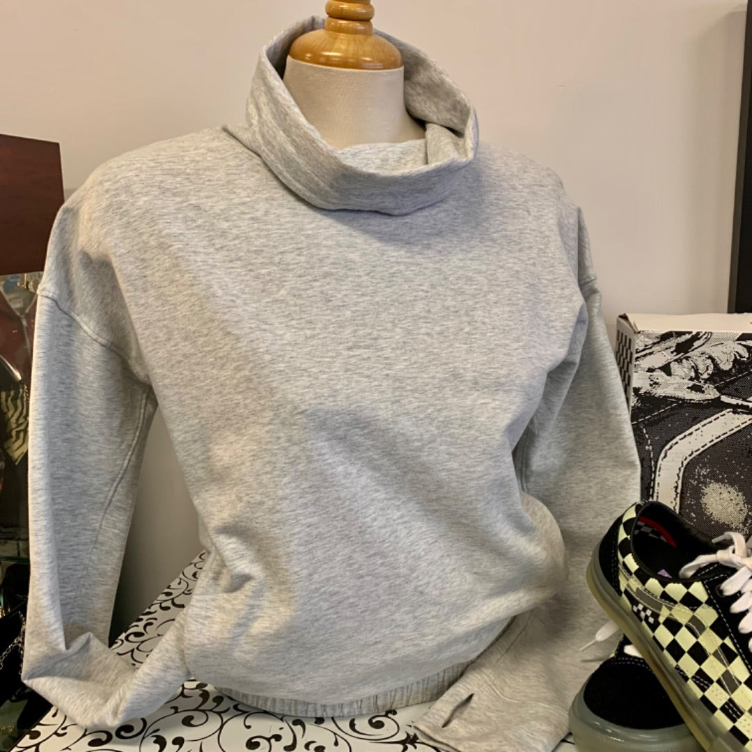 Lululemon cowl neck, Size 4, Grey