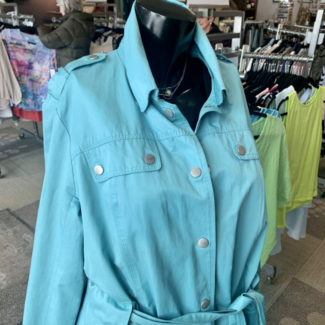 Cleo belted half long trench style in size 14