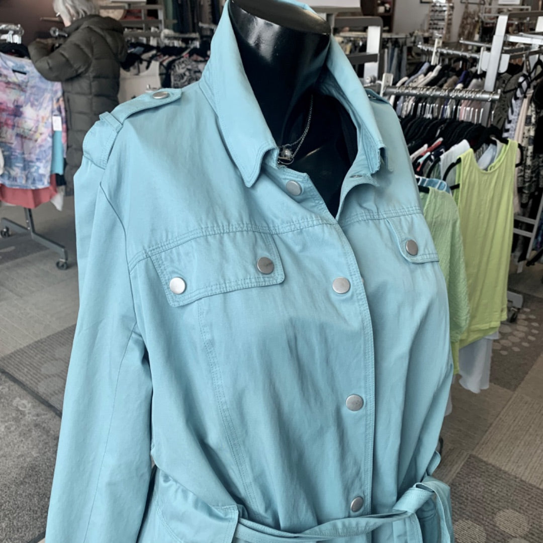Cleo belted half long trench style in size 14