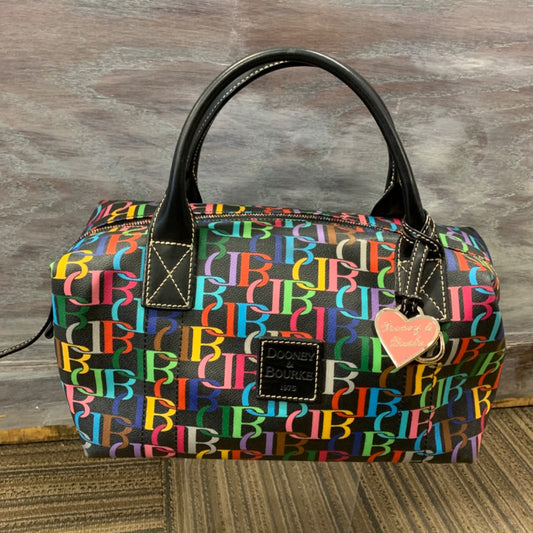 Dooney & Bourke, Purses/handbags, L 12" D 8" H 7" Multi on Black