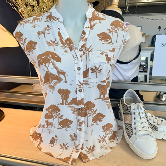 RW&Co, Top Sleeveless, XSmall Beige Camel