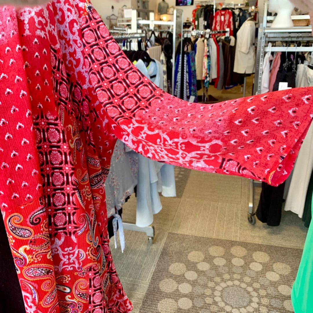 Tanjay, Cardigans, Size 16 Red Multi