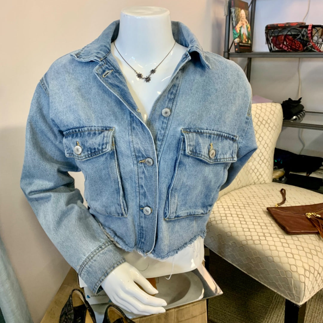 Love Tree Denim Distressed, Small Blue