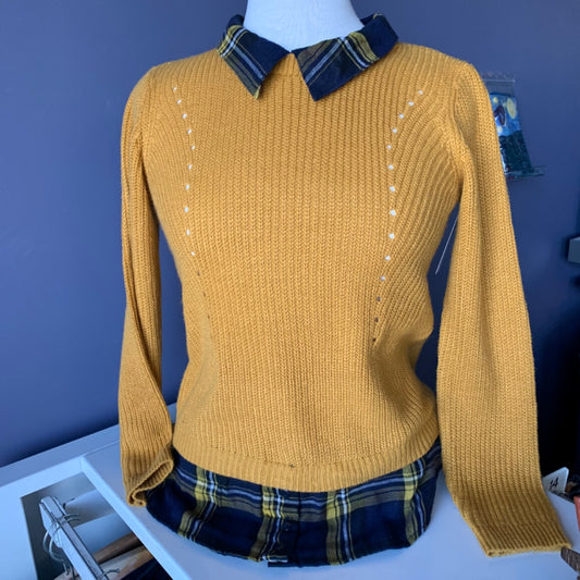 Cleo Petite, Tops, XSmall Ocher Navy