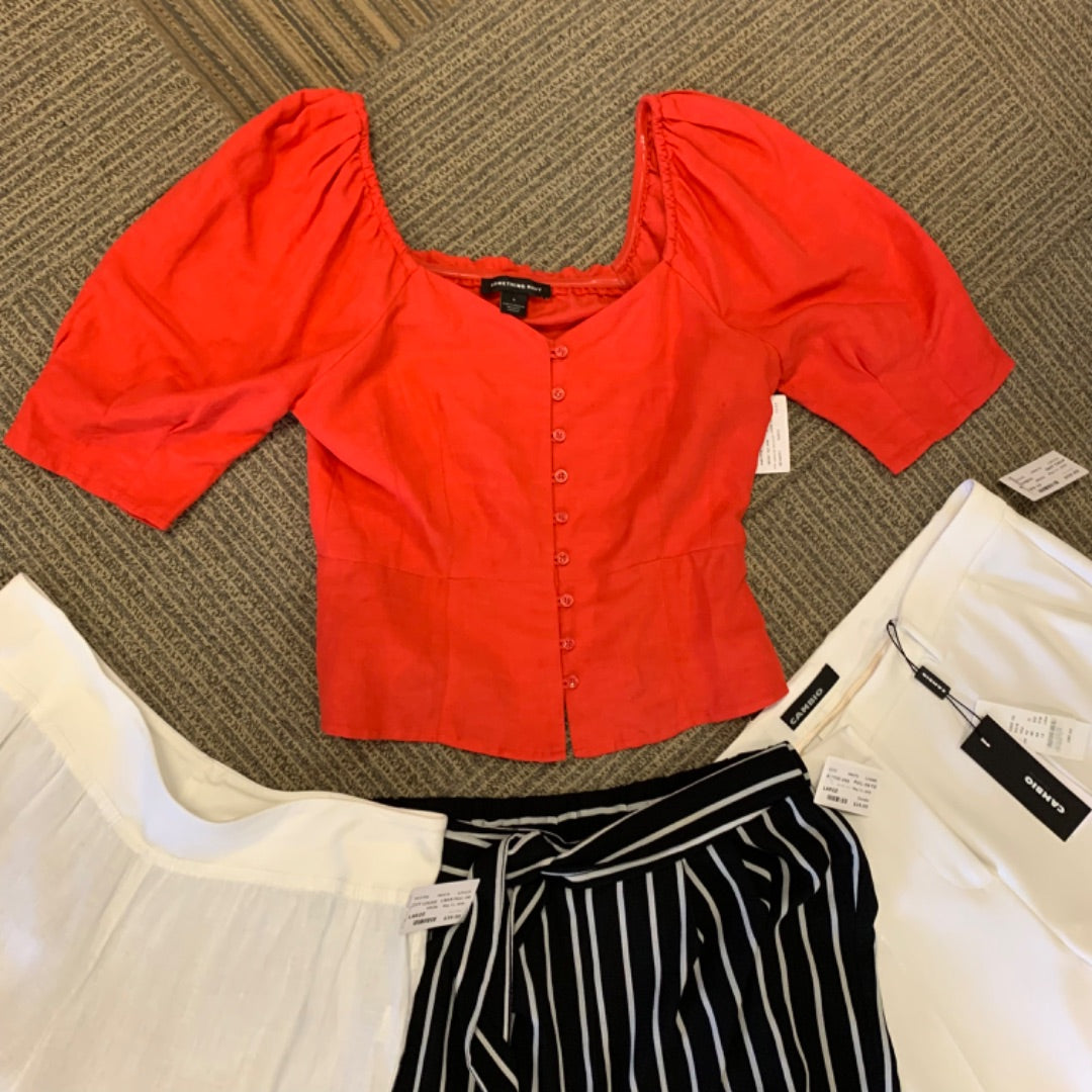 Something Navy, Tops, Small Red