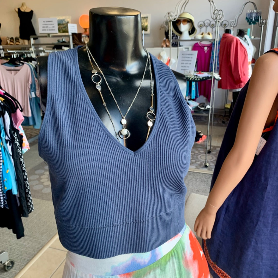 Garage, Top Sleeveless, Large Navy
