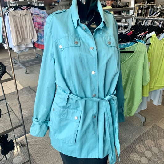 Cleo belted half long trench style in size 14