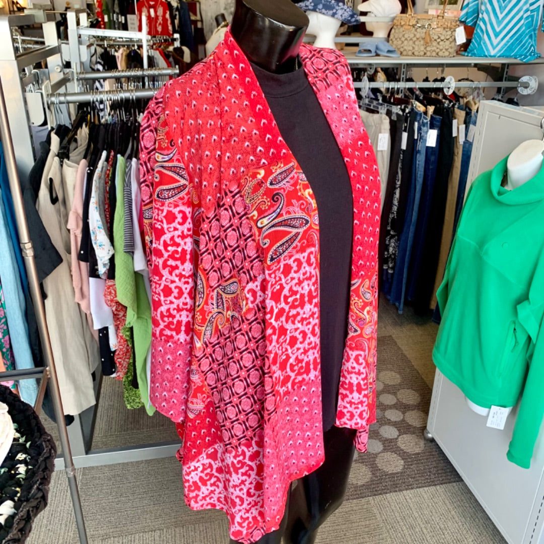 Tanjay, Cardigans, Size 16 Red Multi