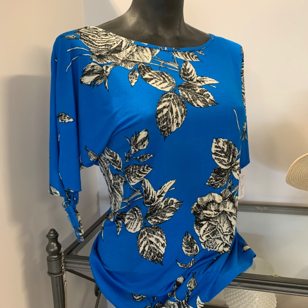 Isca, Tops, Medium Blue White