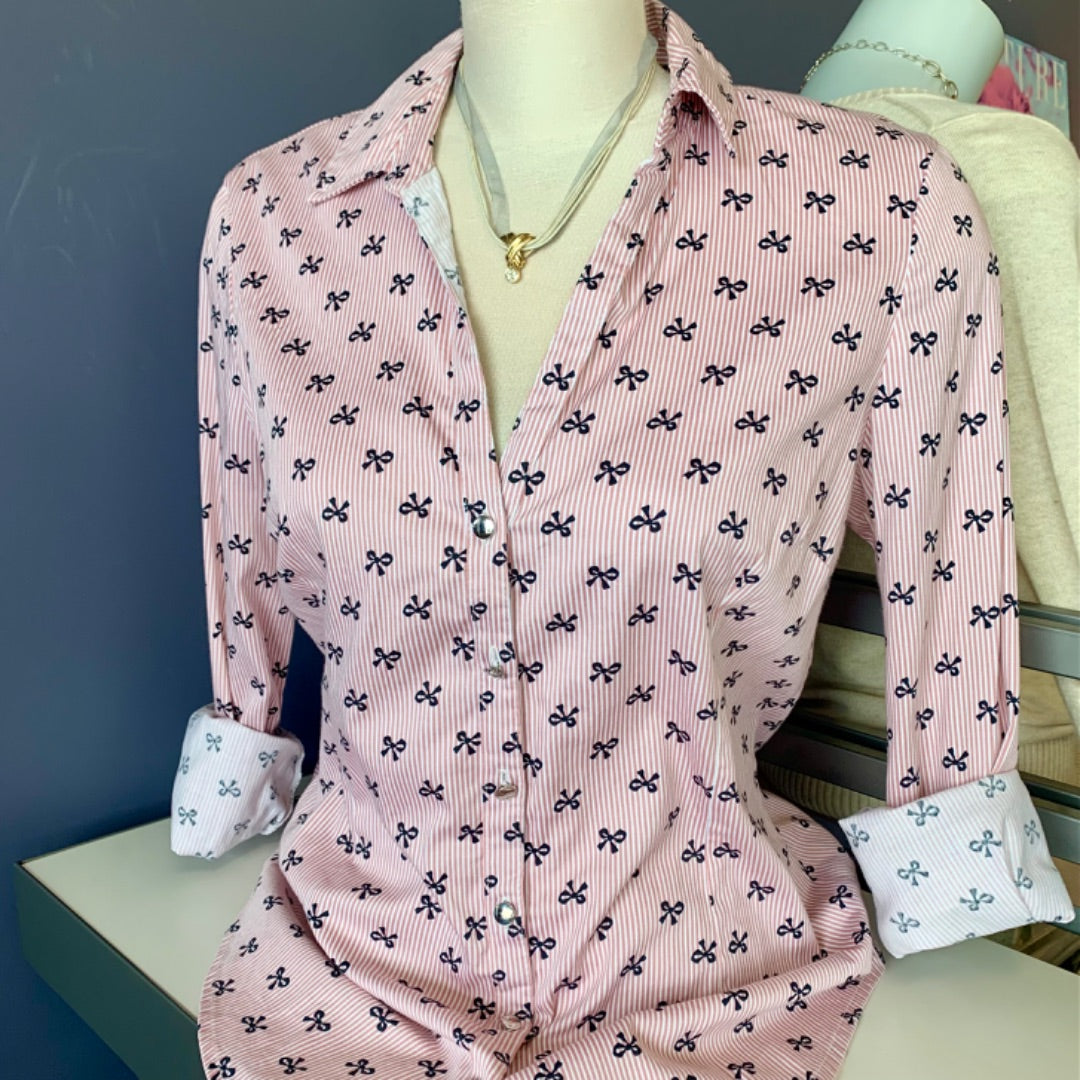 New York & Co, Blouses, Medium Pink White Black
