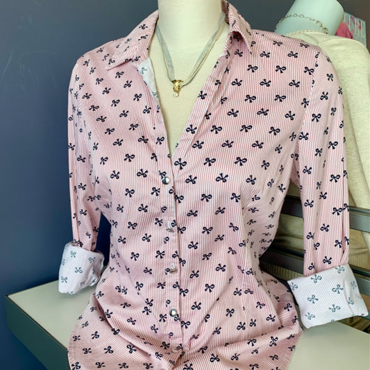 New York & Co, Blouses, Medium Pink White Black