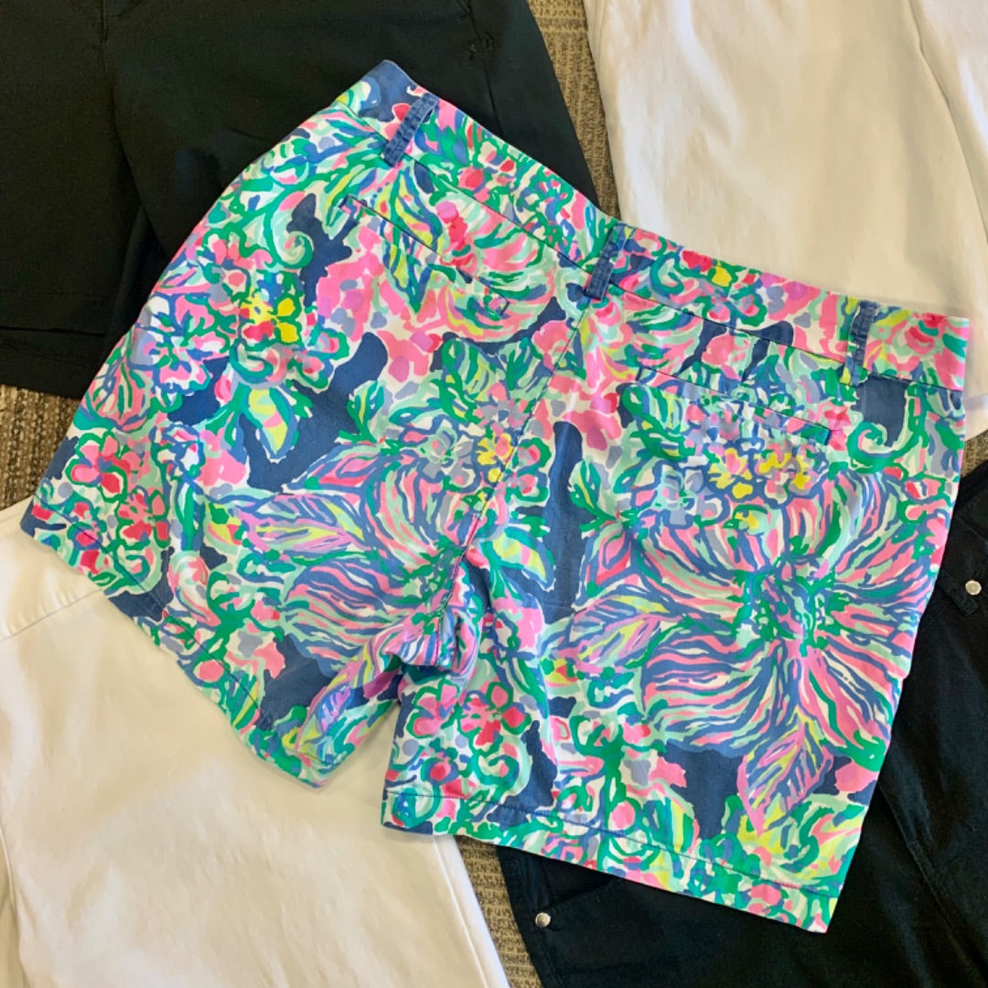 Lilly Pulitzer, Shorts, Size 12 Greens Pink Blue Green
