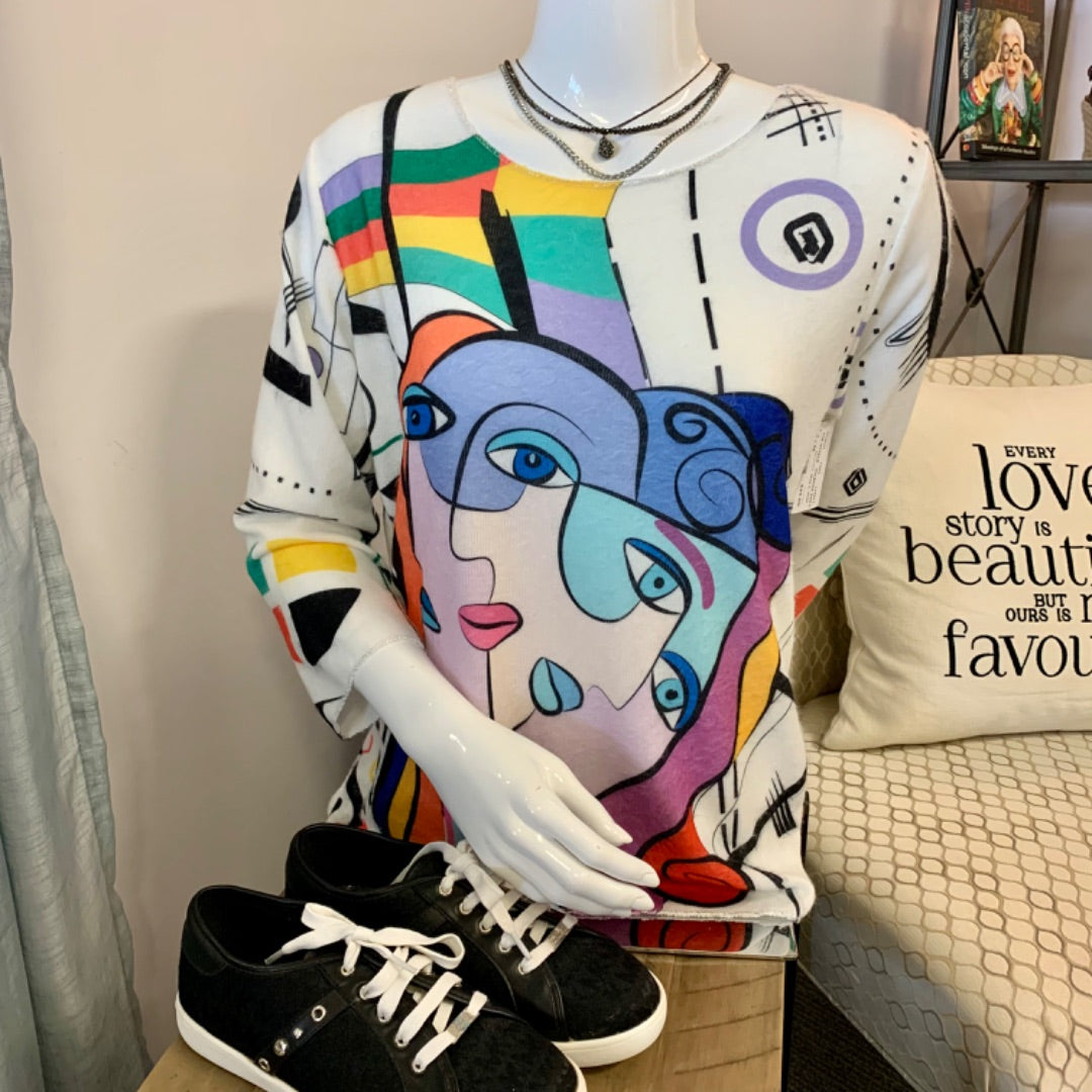 Via Vitale, Tops, S / M Multi on White