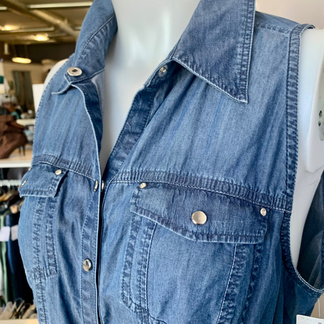 White House BM, Top Sleeveless, Size 12 Blue