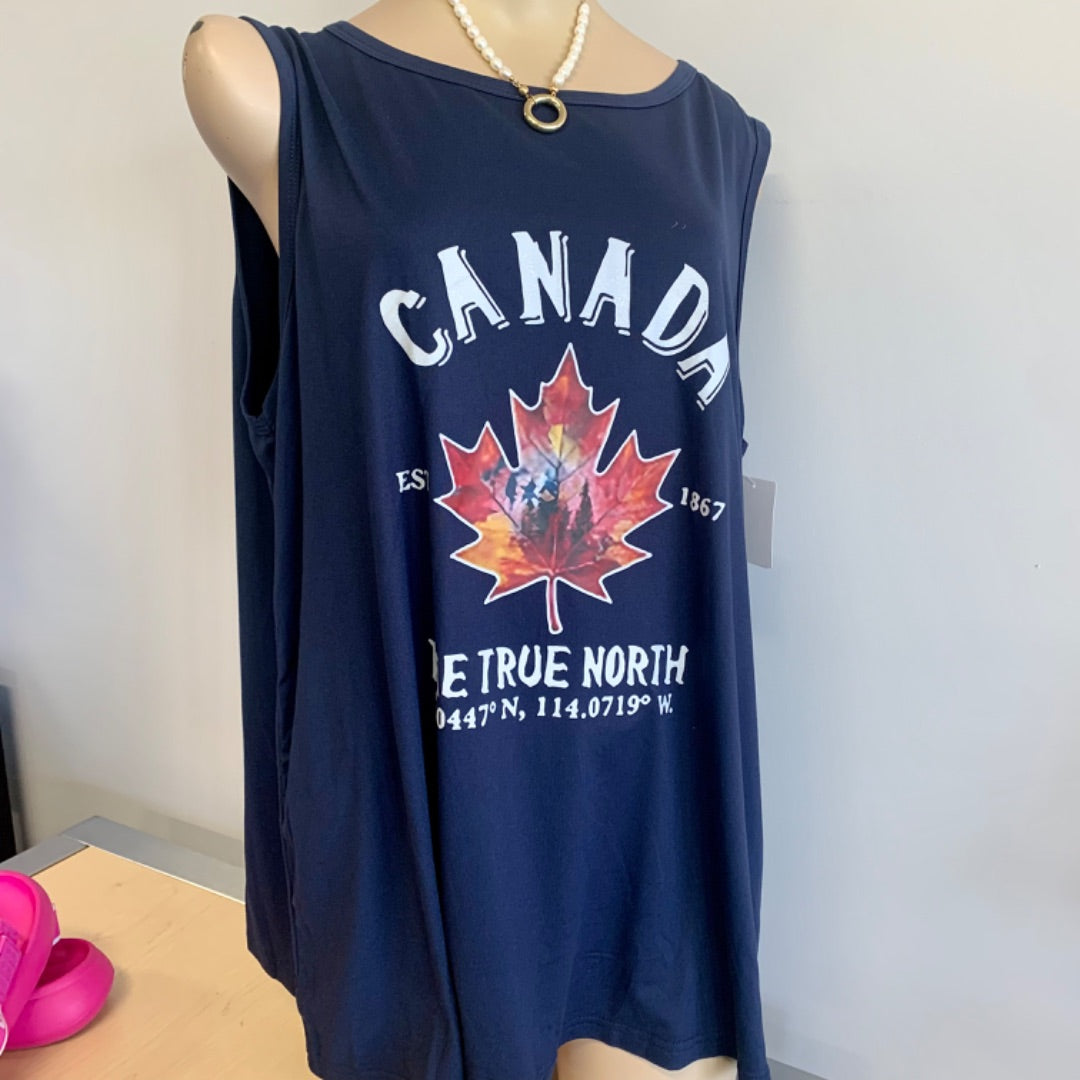 Temu, Tops, XXLarge Navy Maple Leaf