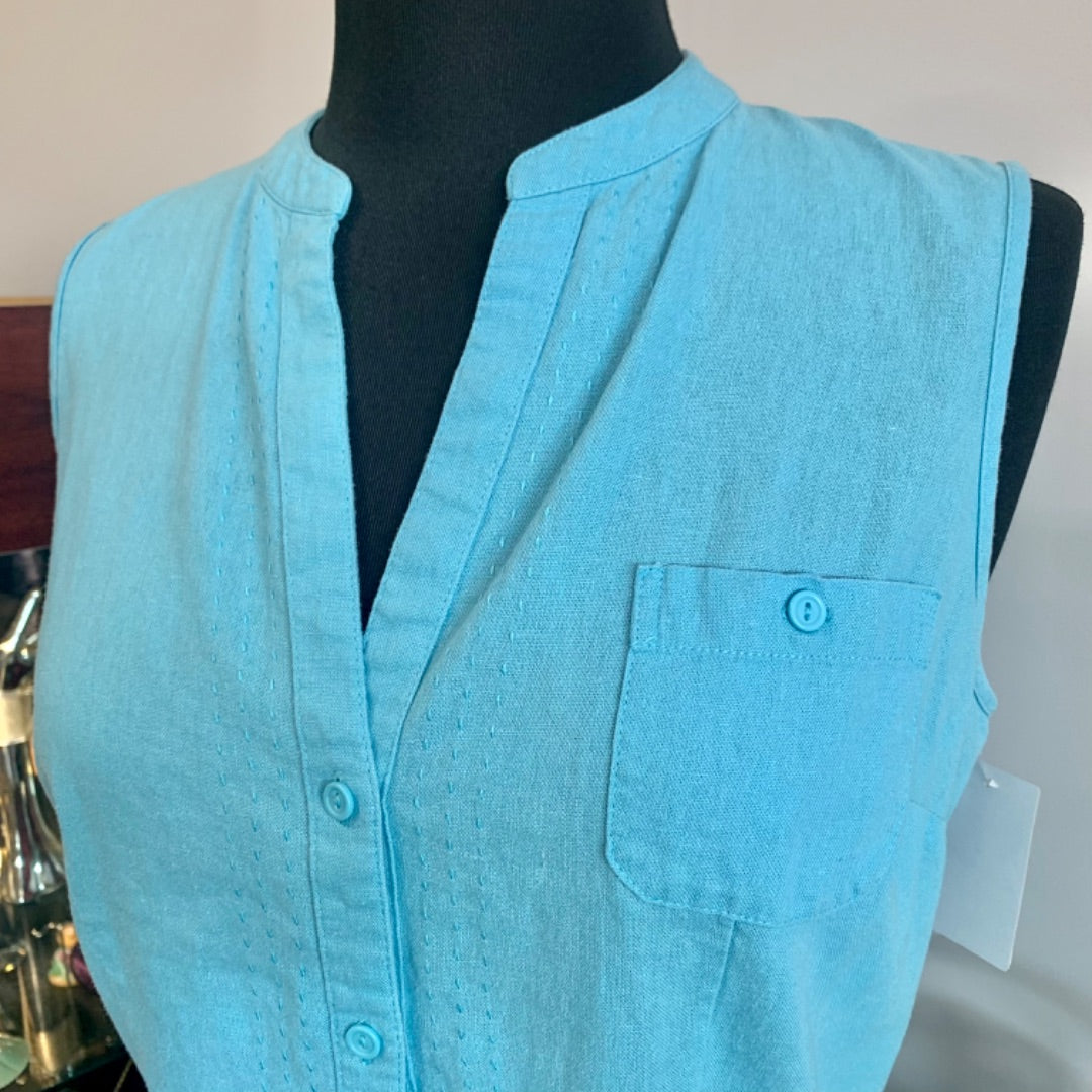 Papaya, Top Sleeveless, Medium Aqua