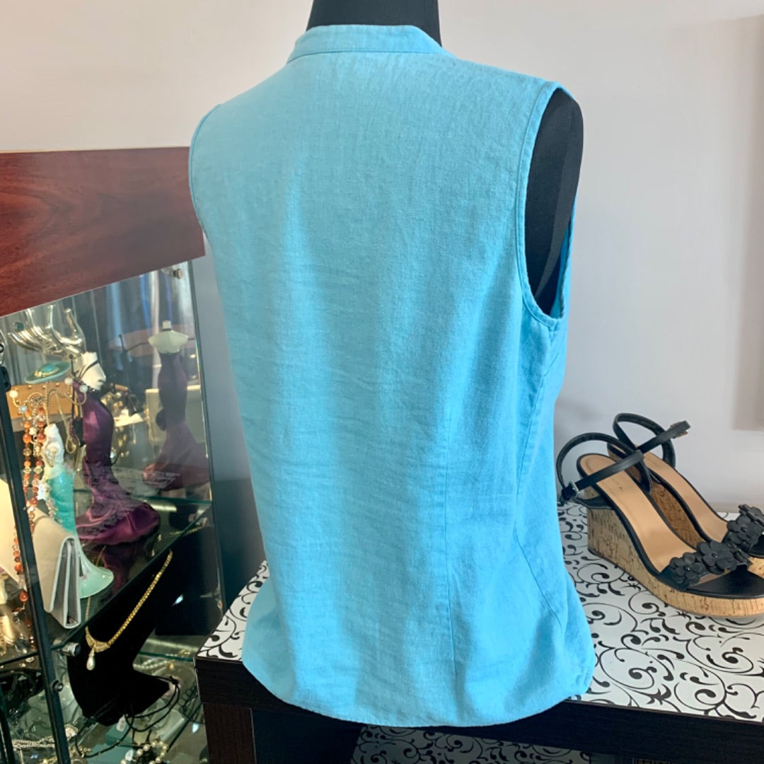 Papaya, Top Sleeveless, Medium Aqua