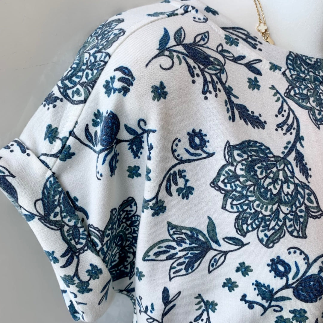 Cupio, Tops, XSmall White  Grey Blue