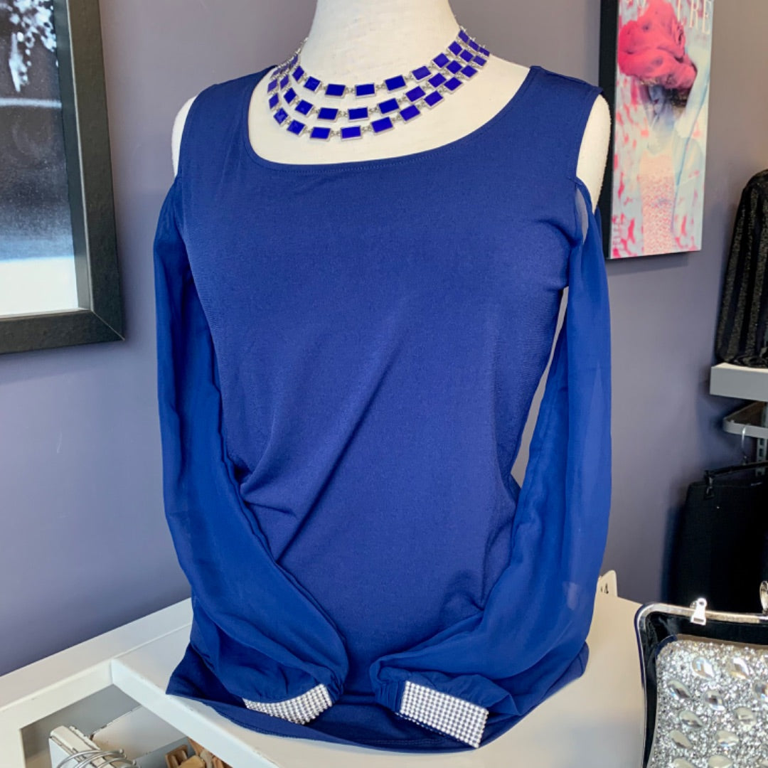 Ricki’s NWT Cold Shoulder, Small, Blue