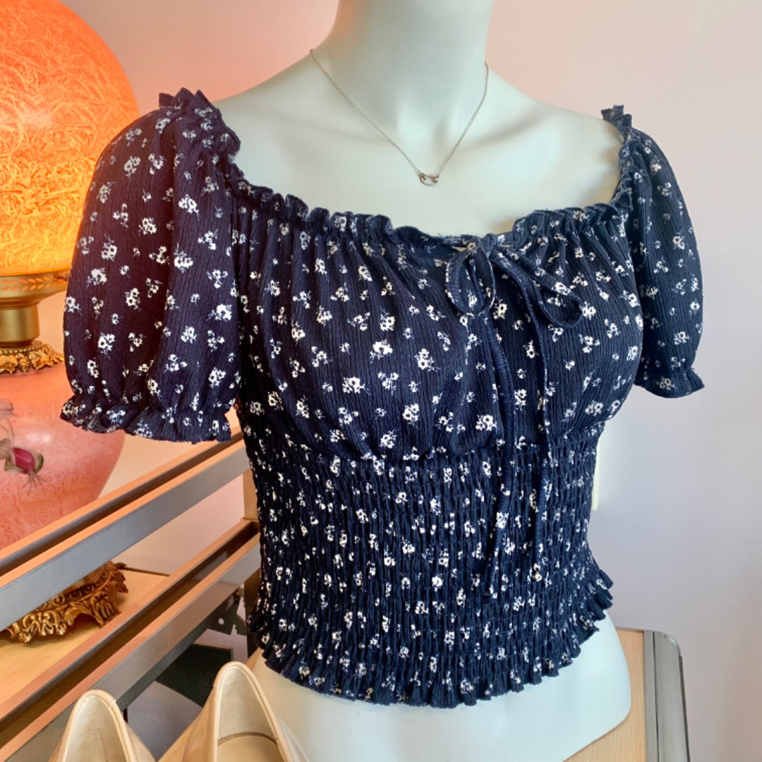 ONLY, Tops, Large Navy White