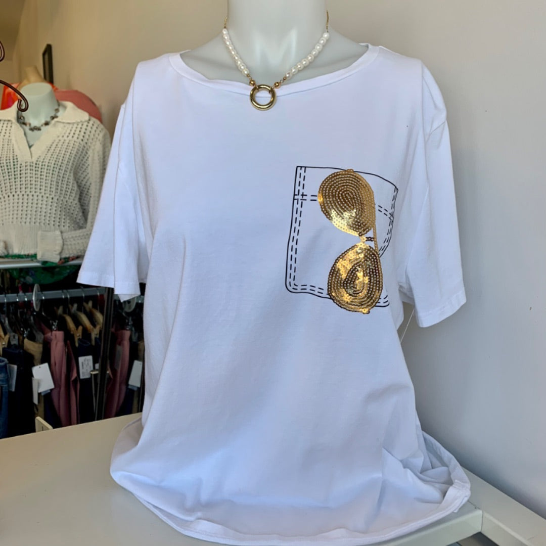 Karl Lagerfeld, Tops, Large White Gold