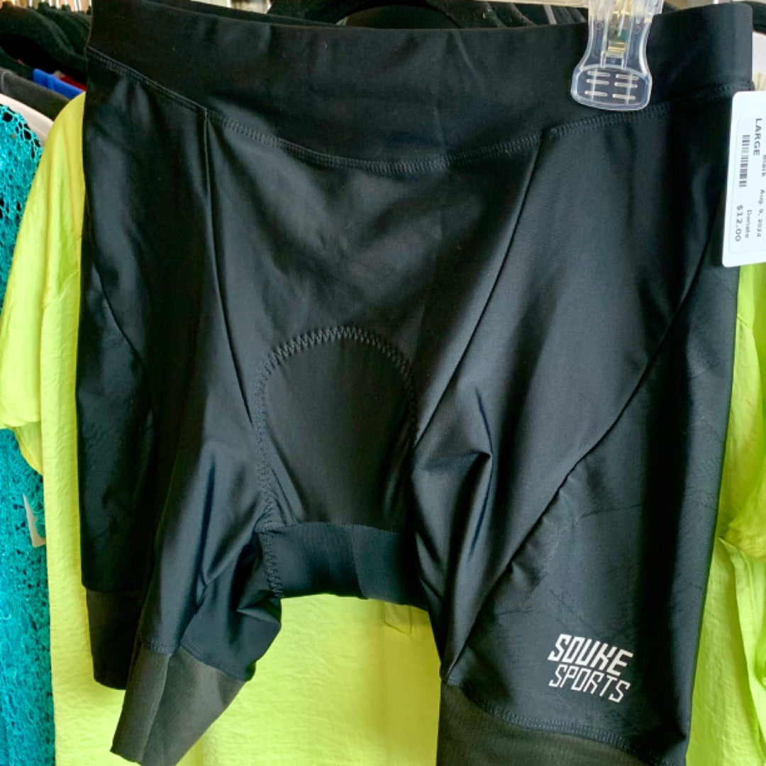 Active Wear, Souke bicycle shorts, Large Black