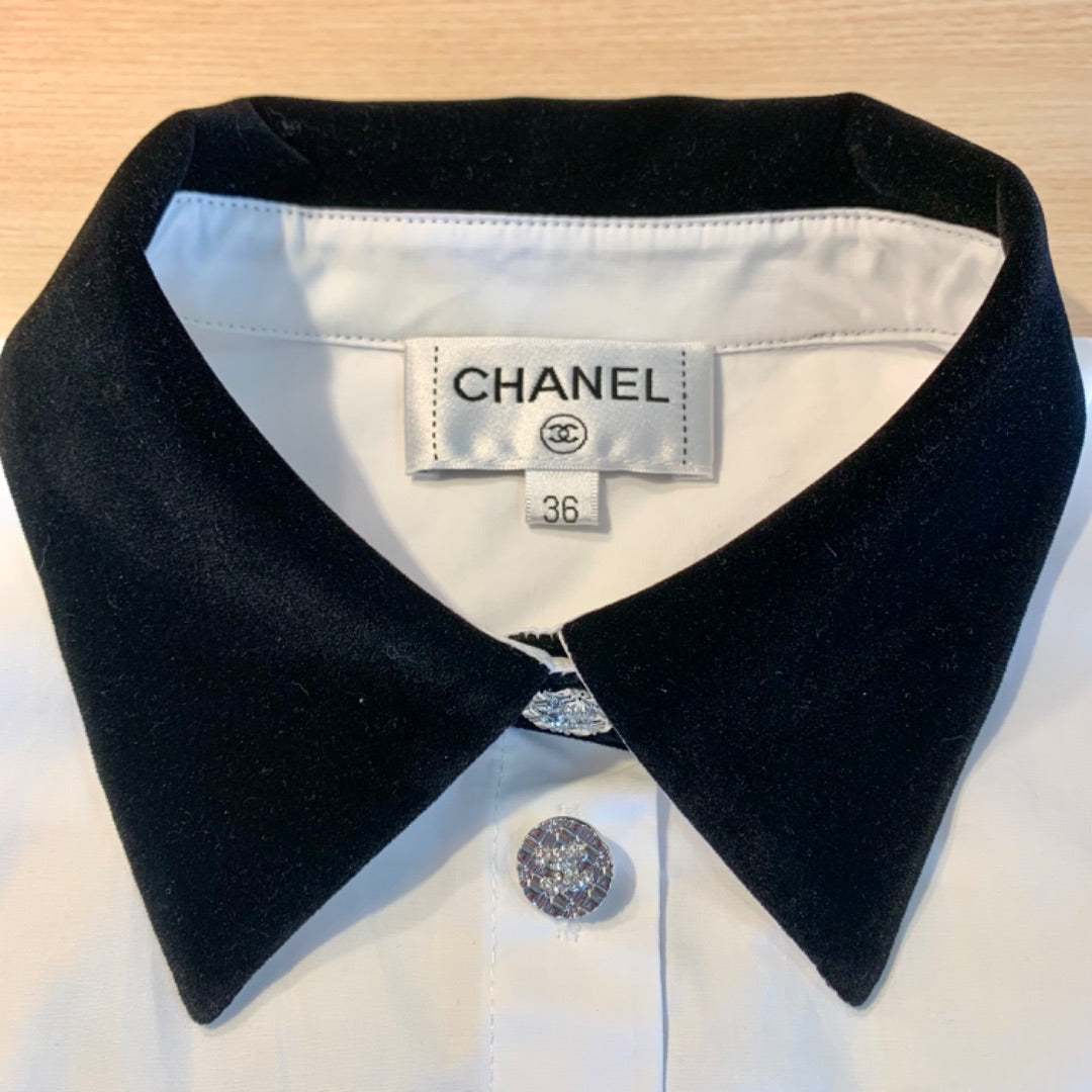 Chanel, Tops, Small White Black