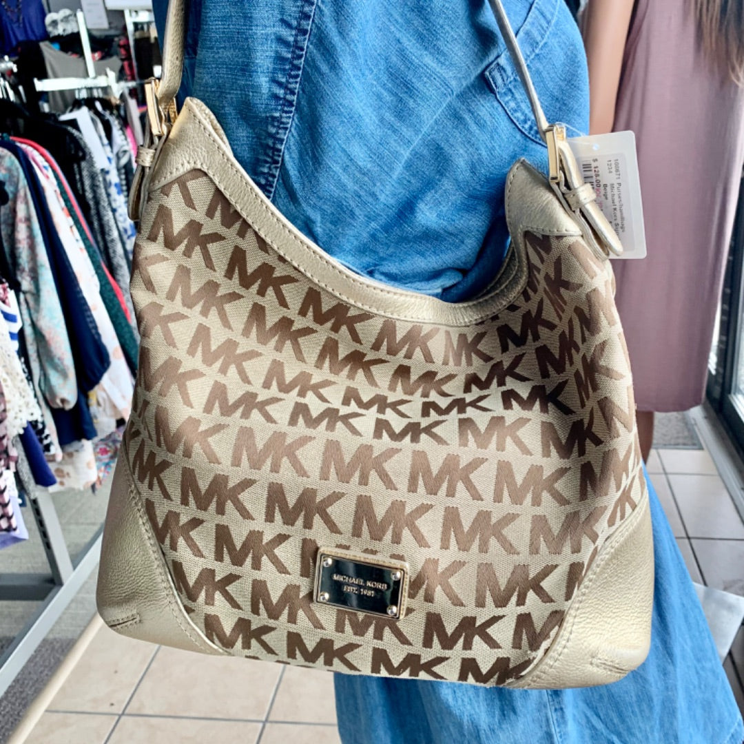 Michael Kors Signature Tote, Large Beige