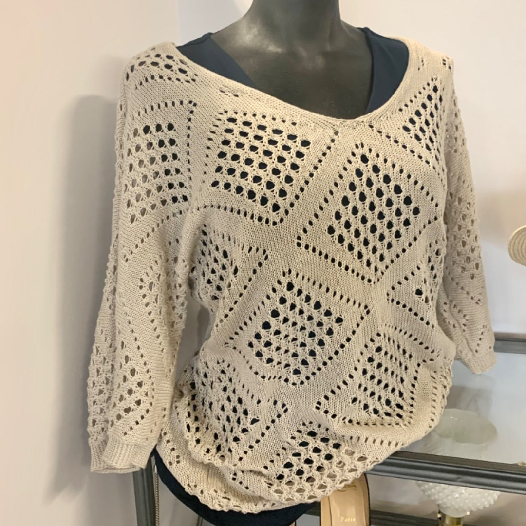 Vneck Sweater, Sweaters, Medium Beige