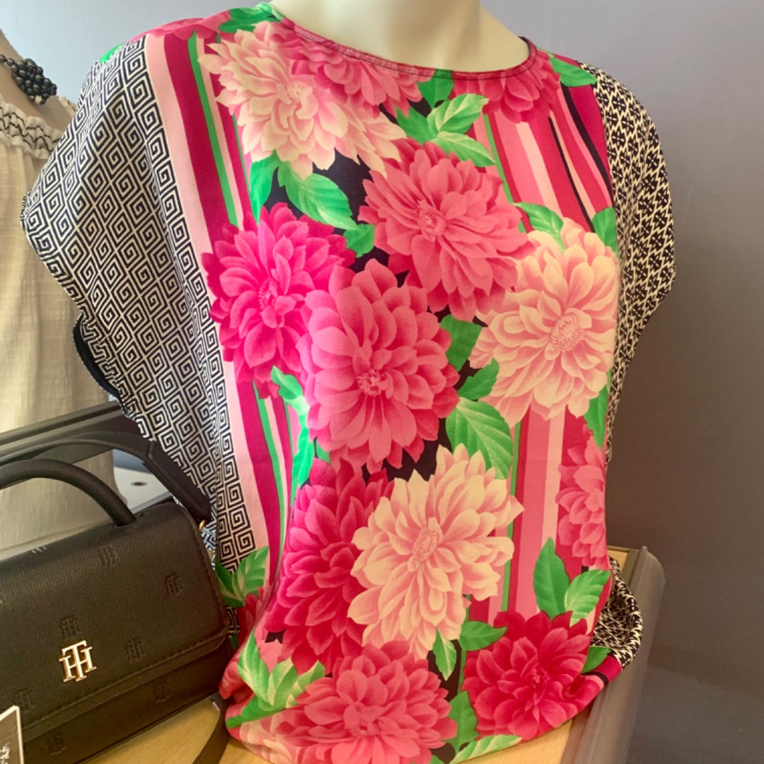 Made in Italy, Tops, Size 10 Pink Green
