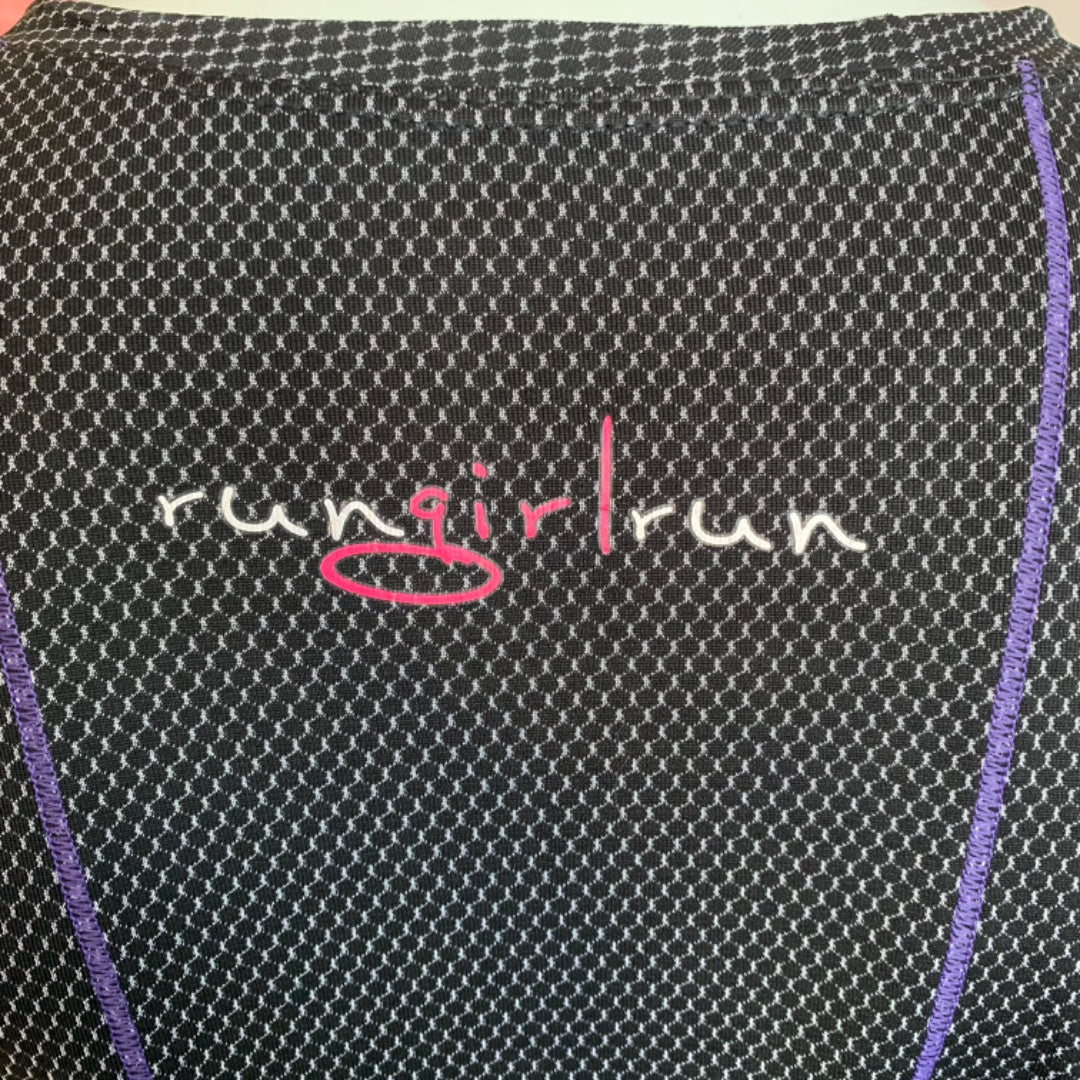 Run Girl Run, Active Wear, Large Black White