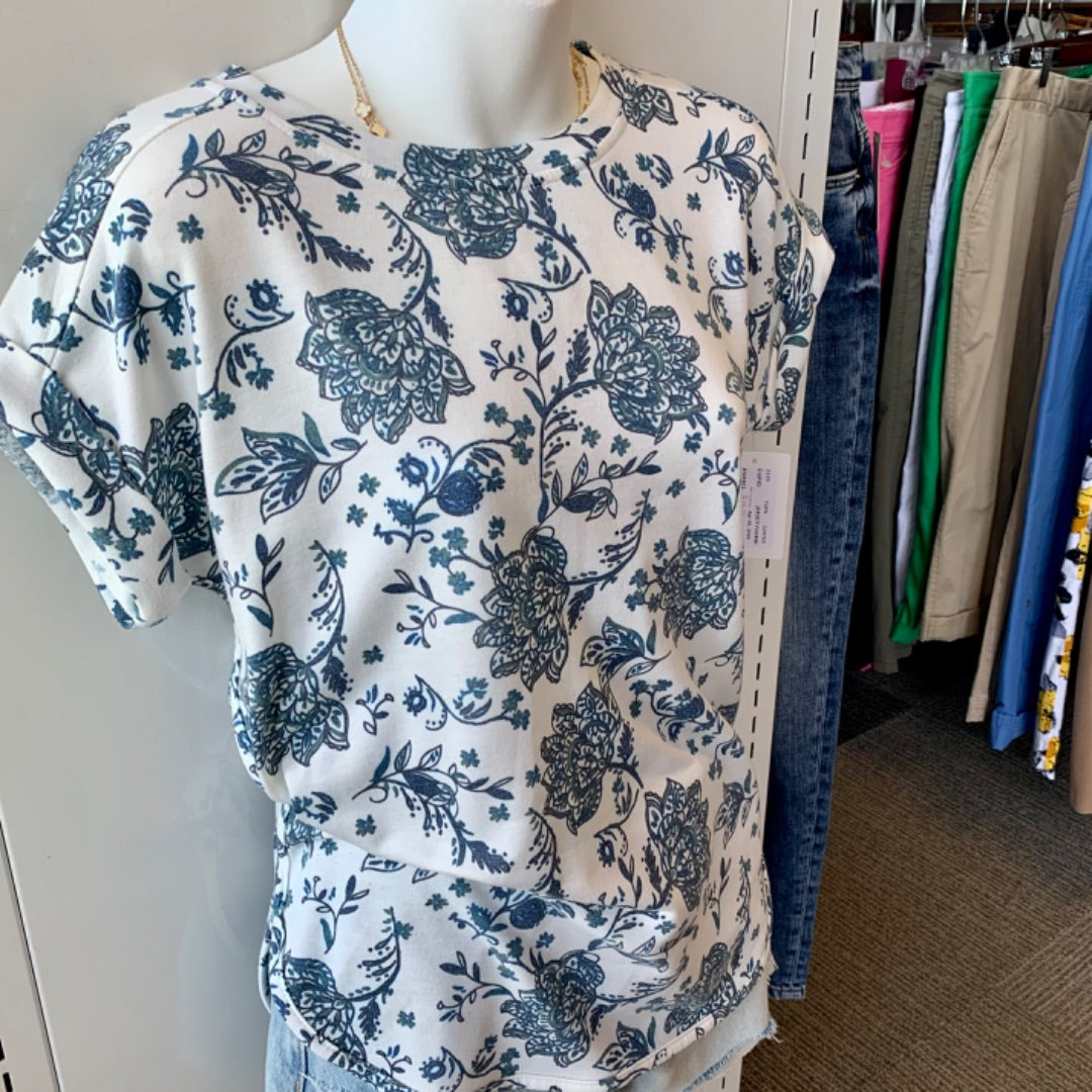 Cupio, Tops, XSmall White  Grey Blue