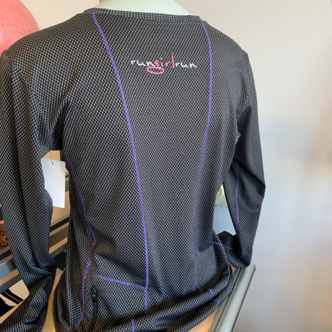 Run Girl Run, Active Wear, Large Black White