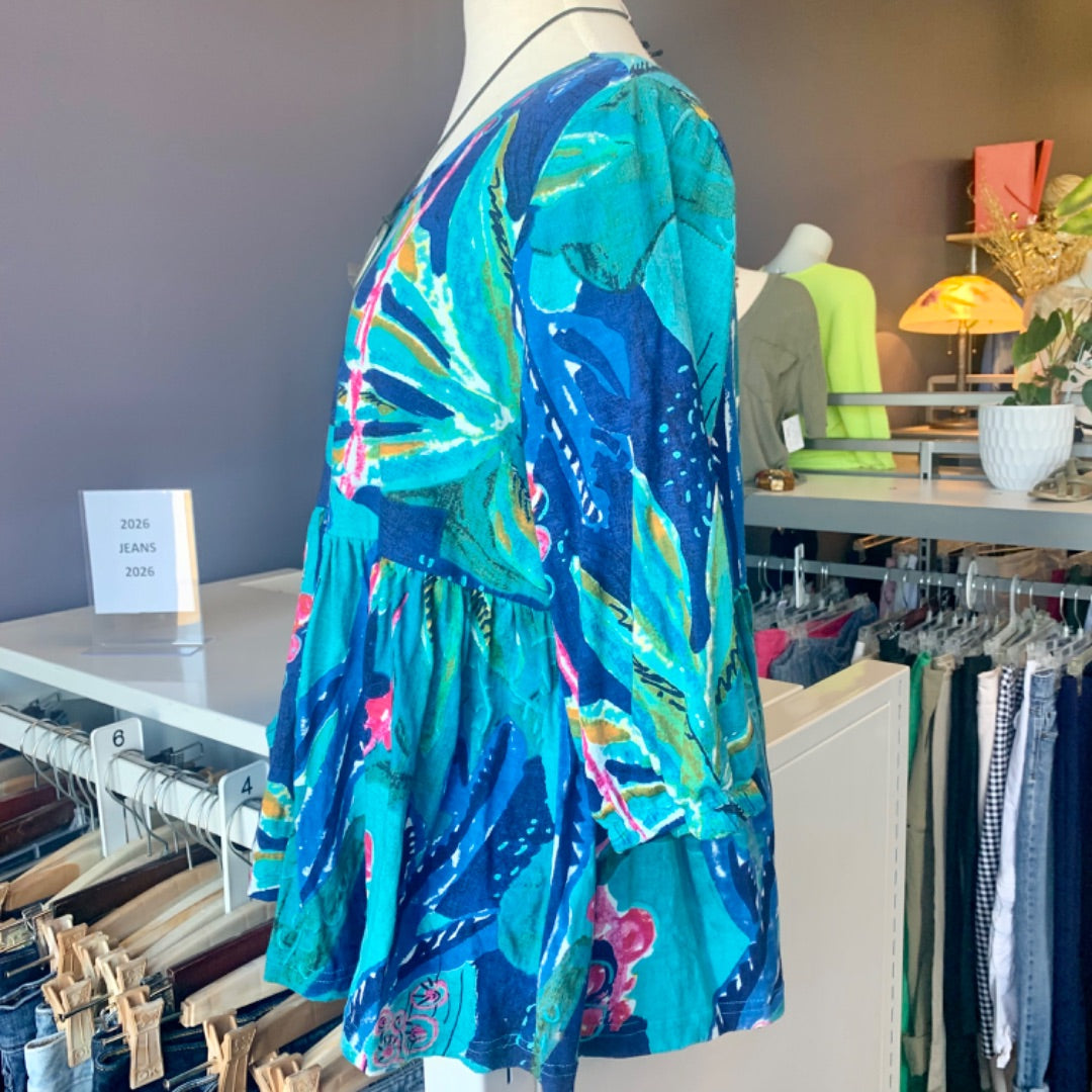 Orientique Australia, Tops, Medium Teal Blue Multi