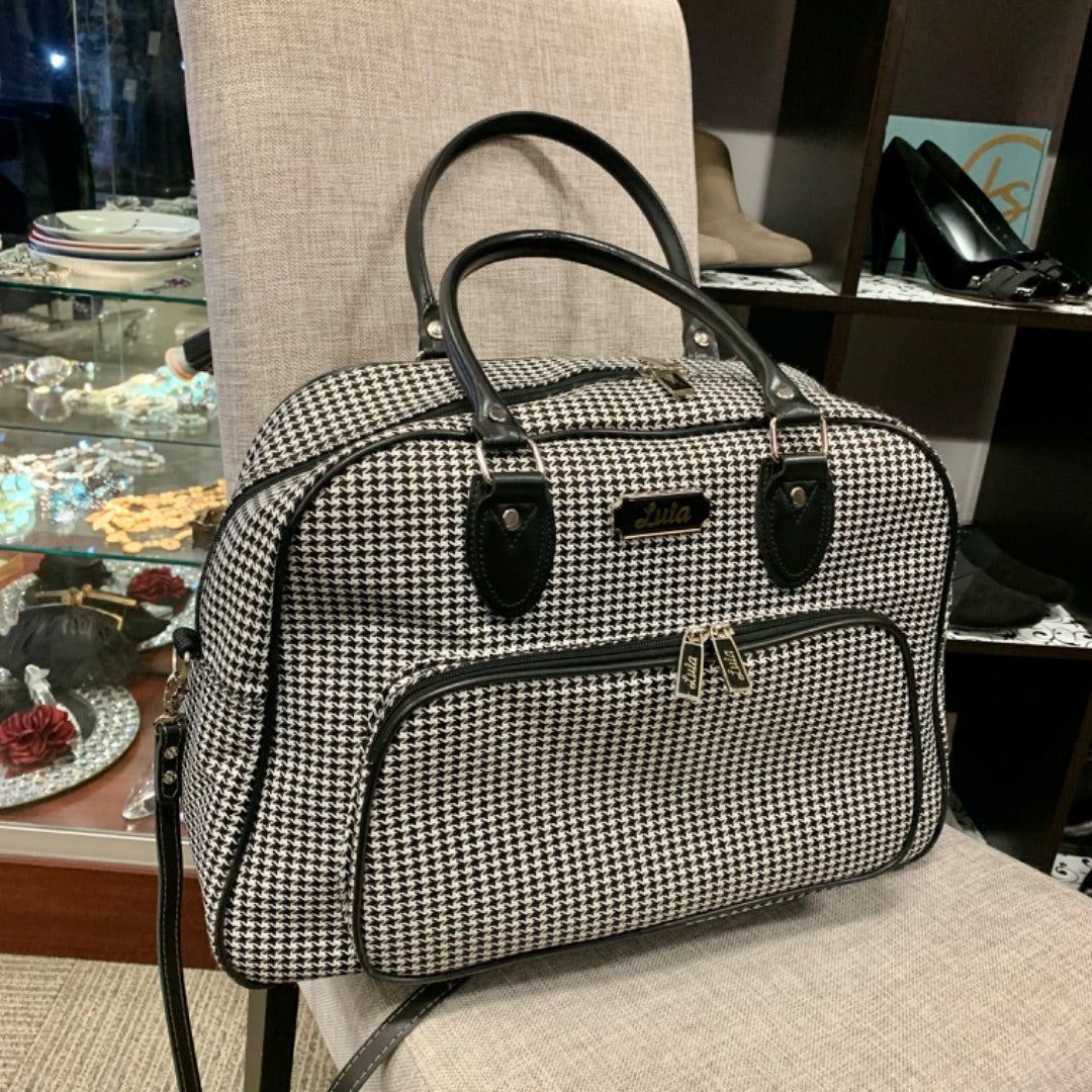 Lula, Purses/handbags, 18 x 12 x 6 inch Black White