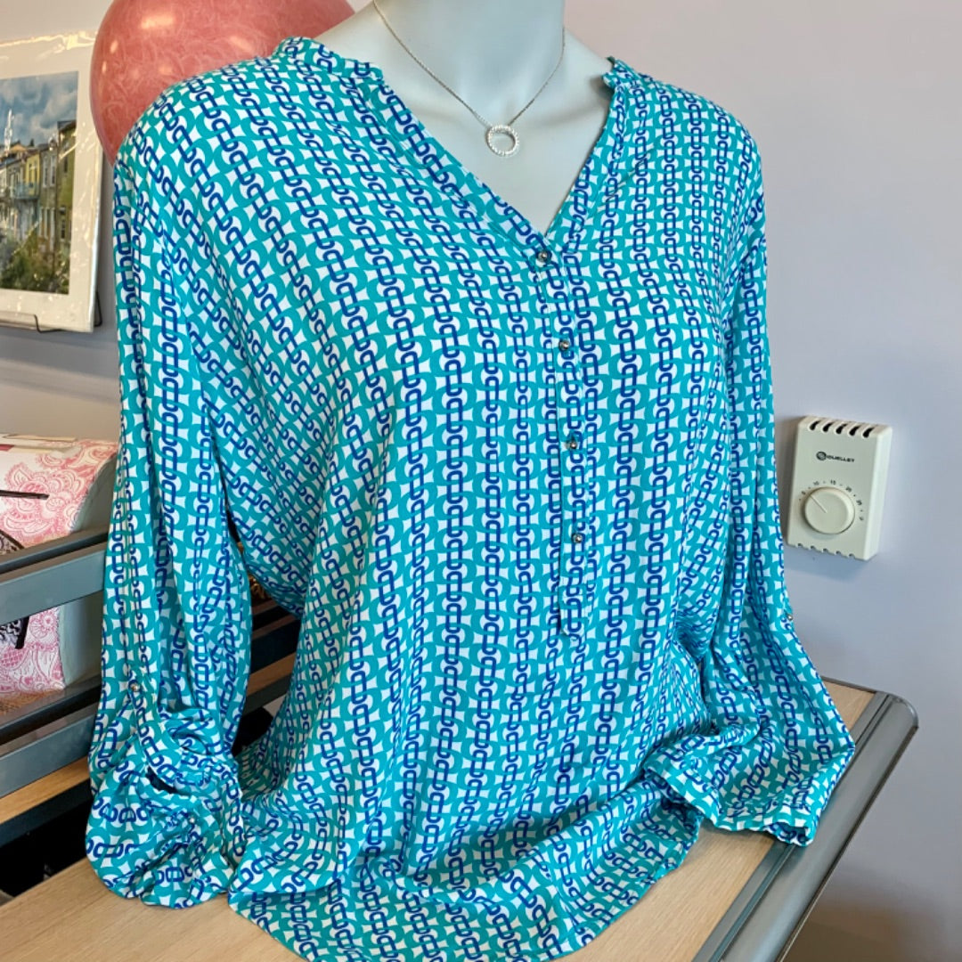 Grand&Greene, Tops, XLarge Teal White