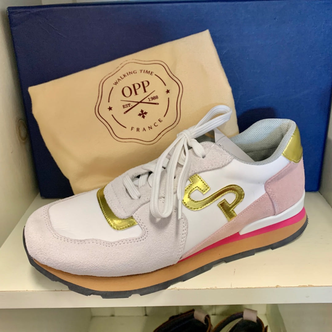OPP Sneakers, Size 7.5 White Pink Gold