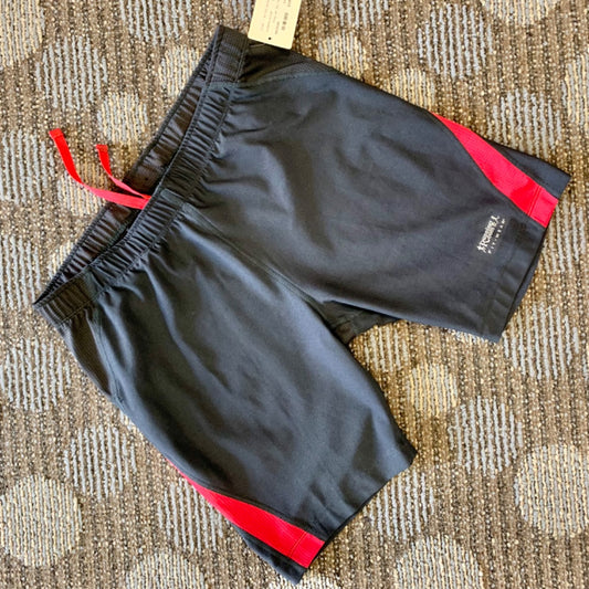 Running Room Shorts, Medium Grey red