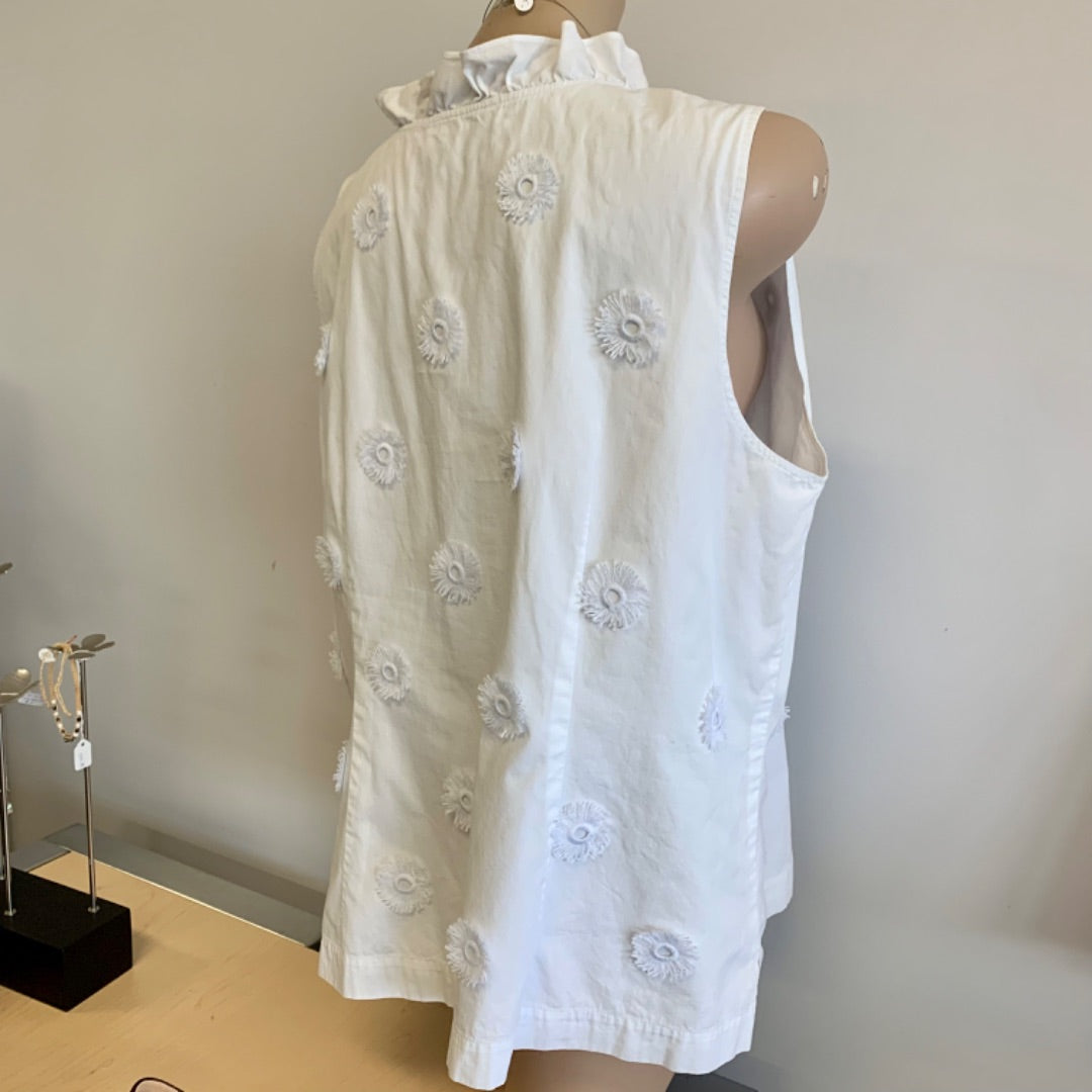 Talbots, Top Sleeveless, XLarge White