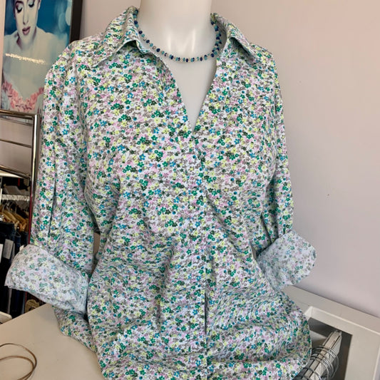 Basic Editions, Size 2X Green Violet