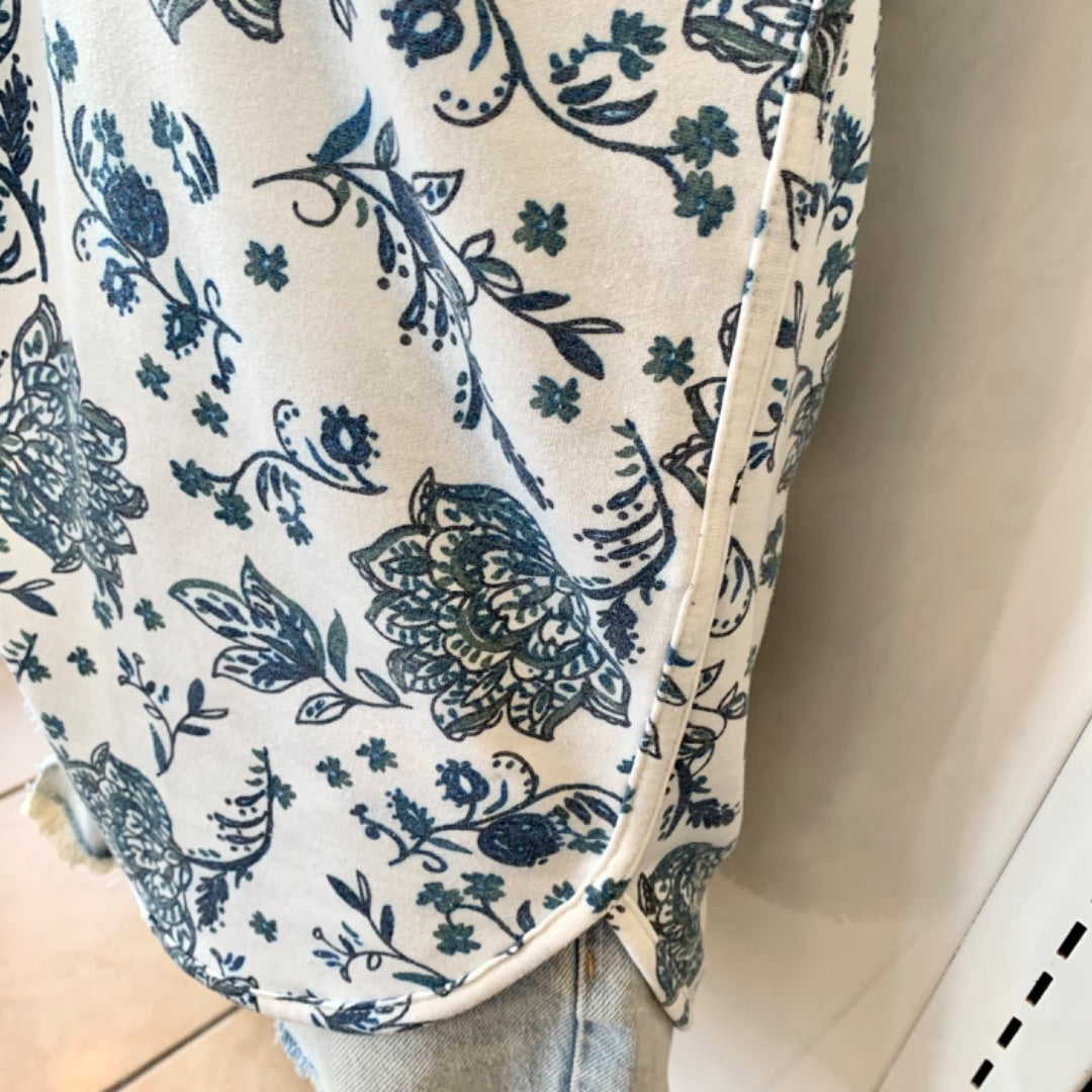 Cupio, Tops, XSmall White  Grey Blue