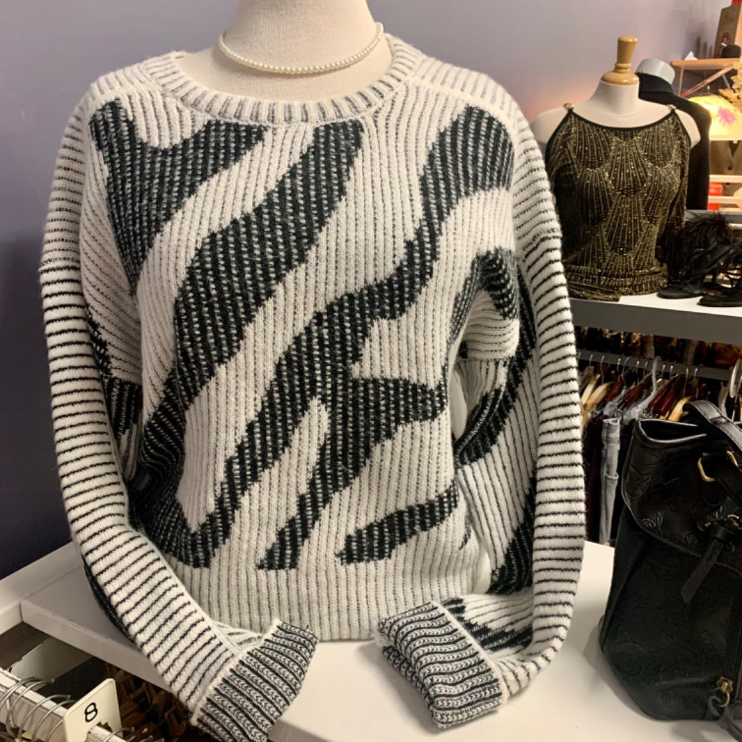 Elan, Sweaters, Small White Black